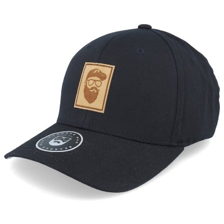 Bearded Man - Nero flexfit Cappellino - Cap Man Patch Black Flexfit @ Hatstore