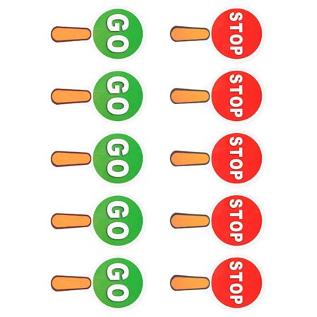 Vendbar Stop og Kør Retningsskilt Pakke med 10 Håndholdt Krydsningsvagt Stopskilt til Byggetrafiksikkerhed
