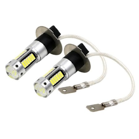 1 par H3 LED tågelygtepærer udskiftningssæt super lys-Canbus 4014 30SMD P13W 9006 kørelys LED pære