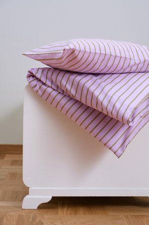 Jotex - Mini Sengesett Krybbe Økologisk Lilla/olivengrønn - SIMA - Kjøp Sengesett til barn hos Jotex