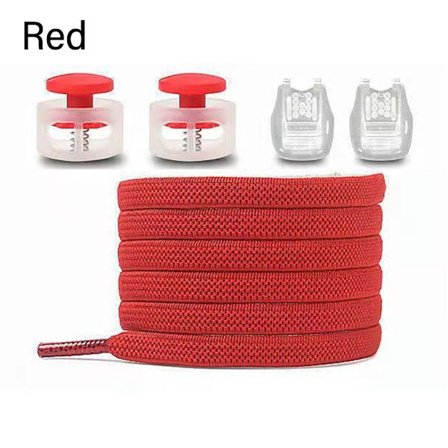 2Paria ilman solmiota kengännauhoja Kengännauhat ilman solmiota PUNAINEN