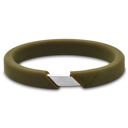 Bracelet jonc en silicone Emporio Armani Eagle Logo pour hommes - Bracelets manchette