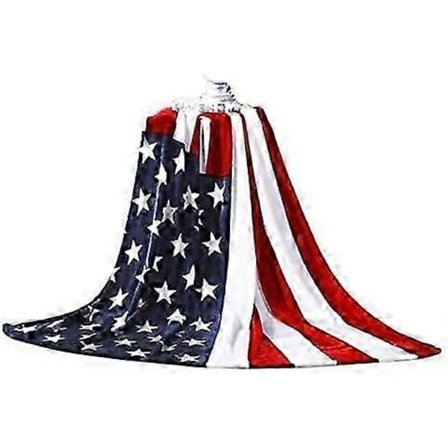 Amerikansk Flag Fleece Tæpper til Sofa Stol Hytte Sofa Sovetæppe Varmt Sengetæppe (Amerikansk Flag)