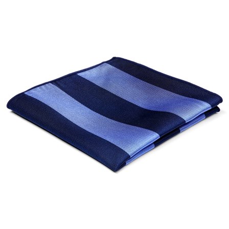Fazzoletto da taschino in seta blu con fantasia a righe for Men