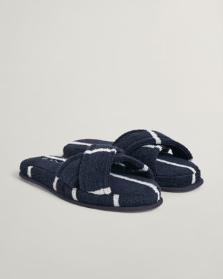 GANT - Stripete tøfler, unisex evening blue