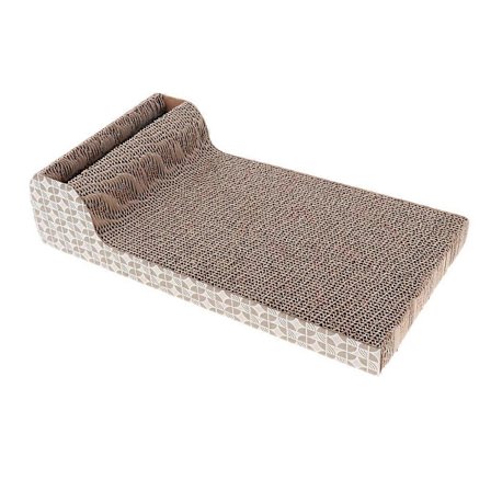 Horisontell kattklösbräda, husdjurstillbehör, katt leksaker, wellpapp kattklös soffa, kattbädd med kattmynta