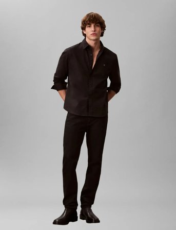 Calvin Klein Jeans Ls Solid Oxford Classic Shirt - Black - XS