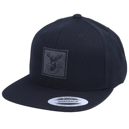 Wild Spirit - Charcoal Deer Box Patch Black Snapback Snapback Black Cap - @ Hatstore