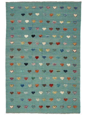 Kilim Nimbaft Rug Modern Dark Green/Green (Wool, Afghanistan)