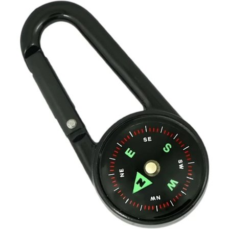 Clip-on kompass for fotturer | Utendørs clip-on nøkkelringkompass | Funksjonelt overlevelsesverktøy for feltøvelse, fjellklatring