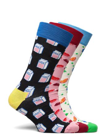 3-Pack Foodie Socks Gift Set Underwear Socks Regular Socks Multi/mønstret Happy Socks
