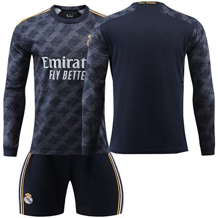 [QD] Real Madrid Fotballdrakt 23-24 Langermet Nr. 7 Vinicius 5 Bellingham 11 Rodrigo 7 Ronaldo Drakter Uten Nummer Blank Versjon