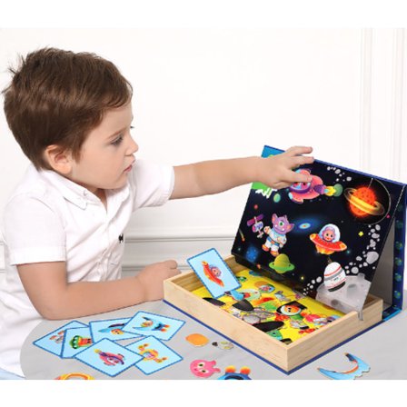Børnetegningstavle puslespil magnetisk trafikklædning ansigtsændrende puslespil pædagogisk legetøj børns woo