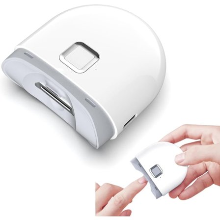 Profesjonell Elektrisk Negleklipper med poleringshode og LED-lys - Lilla - 2 hastigheter - USB-oppladbar