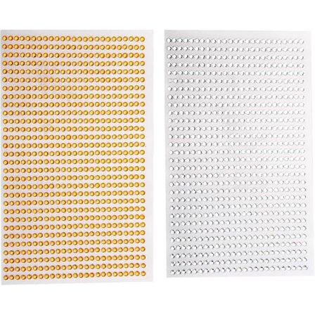 1500 Självhäftande Rhinestones - Runda Kristallädelstenar Ark