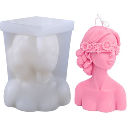 Silikoneform til kvinder, 3D med lukket silikonelysform, lys