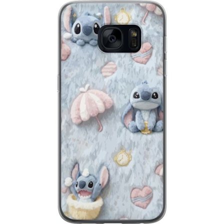 Yhteensopiva Puhelinkuori Samsung Galaxy S7 Pisto kuvioita sydämillä, sateenvarjoilla ja pastellin värisellä pehmeällä taustalla