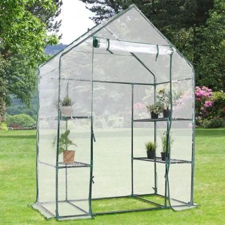 Mini Drivhus til Have Tomat Drivhus Plante Telt PVC 3 etager Transparent 143x73x195cm