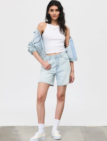 Levi's High Baggy Short Luxury Trip S - Blue - 25