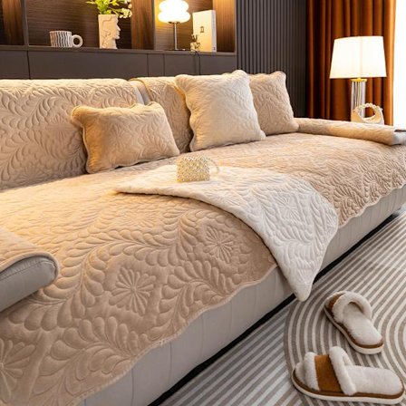 Melke fløyel sofapute tykk sklisikker setepute skinnsofa deksel