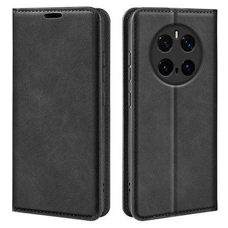 For Honor Magic7 Pro 5G Case Skin-Touch Wallet Phone Cover - Black