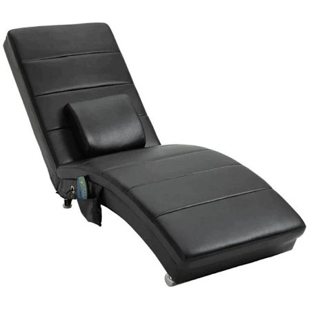 Rootz Massagebord - Afslapningsseng - Massagefunktion - Loungestol - Ergonomisk højt ryglæn - Sort - 58 x 163 x 87 cm