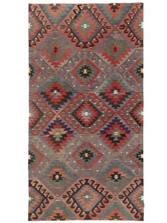 Kelim Vintage Türkei Teppich Orientalischer Braun/Dunkelrot (Wolle, Türkei)