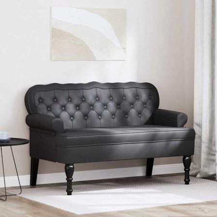 Chesterfield Bänk Svart 119,5 x 64,5 x 75 cm Konstläder