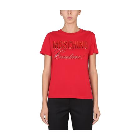 Moschino, T-Shirts Rood, Dames, Maat:S