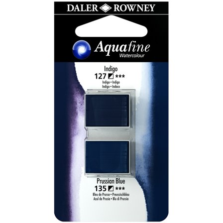 Aquafine Aquarelle Half-pan Duo Indigo/Prussian Blue
