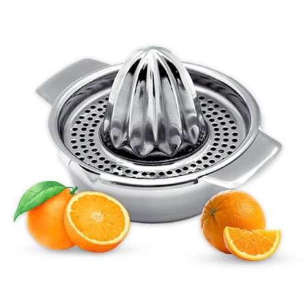 Sitruspuristin, manuaalinen sitruunapuristin, ruostumaton teräs 304, monitoiminen appelsiinin käsipuristin