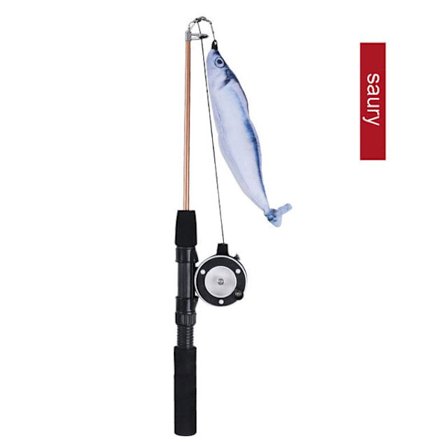 Fiskestang Fjer Kat Tilbehør Interaktion Afhjælp kedsomhed Små fisk Kattelegetøj