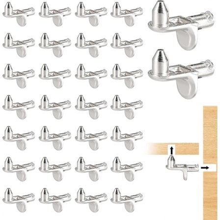 Hyldeknægt, 30 stk. Hyldeklamper, 5 mm L-formet Beslag til Skabe, Møbler, Hyldeknægte