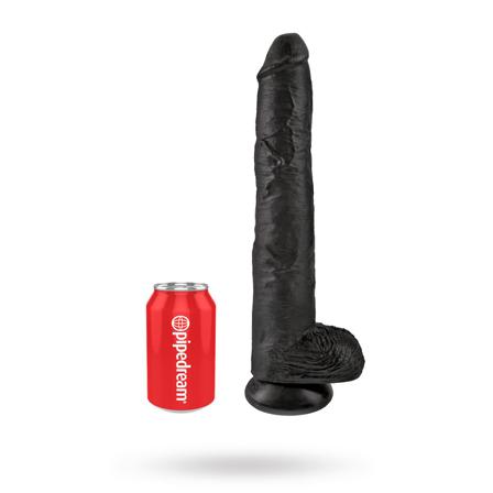Dildo med Pung 38 cm - Sort - Vuxen.se - Air pressure stimulator, klitoris vibratorer, dildoer, lystkugler, magic wand & æg.