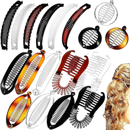 18 stk Banan Hårklipp Banan Kam Hår Banan Klipp Vintage Hårtilbehør-FCY