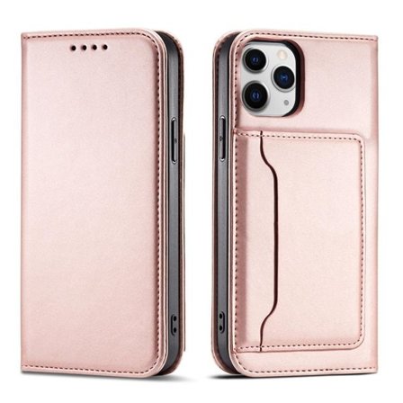Magnet Kortetui til iPhone 12 Pro Pouch Kortpung Kortstativ Pink