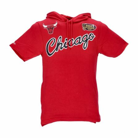 Mitchell & Ness, lightweight short-sleeved hooded sweatshirt Rood, Heren, Maat:L