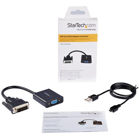 StarTech DVI-D to VGA Active Adapter Converter Cable - 1080p - Videokonverter - DVI - VGA - svart