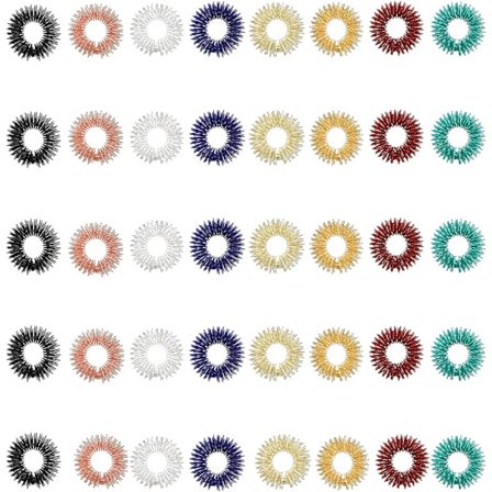 40 Finger Massage, Akupressur Hånd Finger Massage Ringe, Akupressur Ring til Finger Massage eller Tå Massage, Blandet Farve