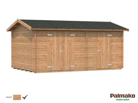 Palmako Jari Förråd 15 m²/inv. 14,5 m², brun impregnerad, Stugor & förråd