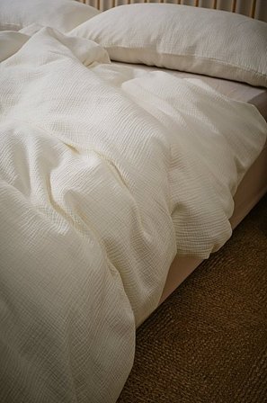 Jotex - Dynebetræk i Musselin Naturlig hvid - AMILIA - Køb Sengesæt hos Jotex