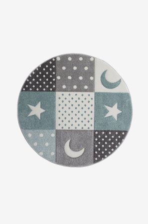 KM Home - Børnetæppe Atlas - Blå - Børnegulvtæpper - 120 - Fra Homeroom