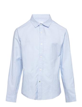 Oxford Cotton Shirt Skjorte Blå Mango