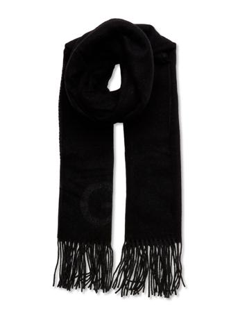 Fringed Wool Scarf Accessories Scarves Winter Scarves Musta Ganni