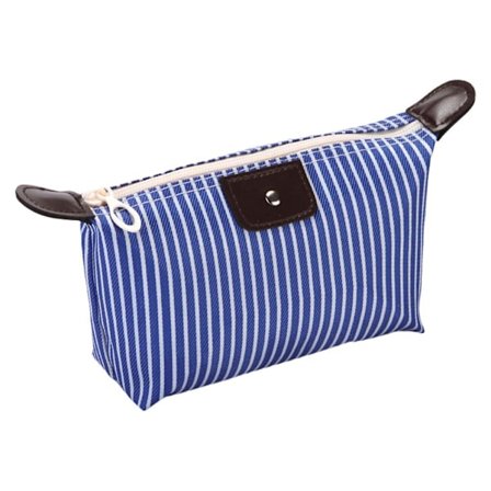 Ny Randig Dumpling Väska Kosmetikväska Vattentät Hud Bärbar Modevård Clutch Resväska V6y9