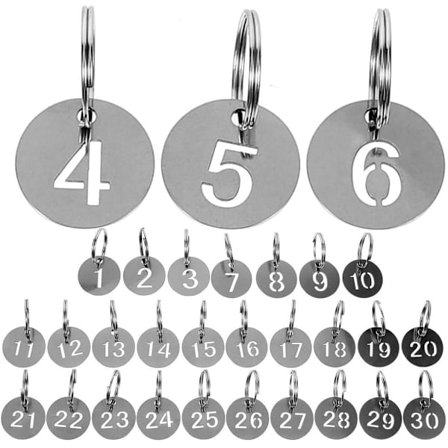 Nummererede Nøglebrikker – 30-pak