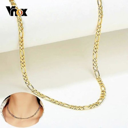 Figarokedjehalsband i guld för kvinnor, 5 mm bred kubansk pansarkedja, presenter till henne, smycken