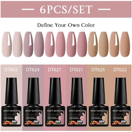 6st Nagellack Gel Set DIY Nagelkonst Semi Permanent UV LED Gel Kit För Naglar Dekoration Manikyr Blötläggning Målning Vernis Design