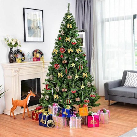 Pop Up Juletre Med Lys Julepynt Formet Hult Malt Julekule Gaveeske Sett Med Juletrær Dekorative Hengende (FMY)