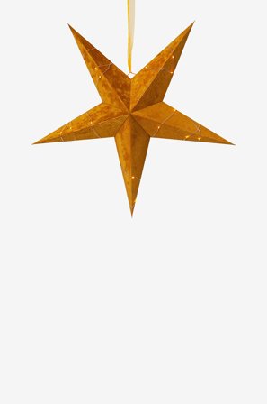 Jotex - Fløyelsstjerne + lyslenke Gull - Kjøp Julestjerner hos Jotex